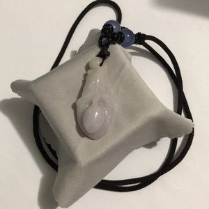 Grade A , White Champak Nautral Jade Necklace